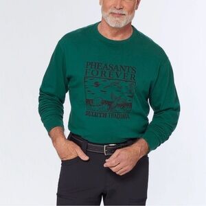 Duluth Trading Co Longtail Relaxed Fit Pheasants Forever Logo Tee Green 3XL NWT